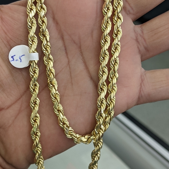 10kt real gold rope chain 5.5mm 22 inch - Picture 11 of 12